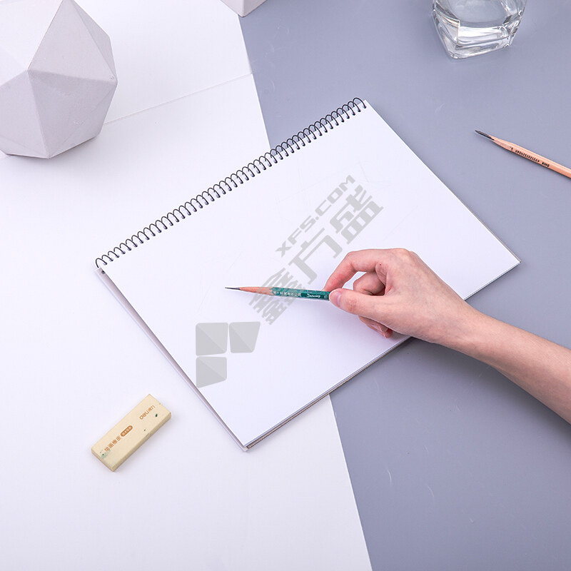 得力deli 素描本 7698 40页 A4 蓝