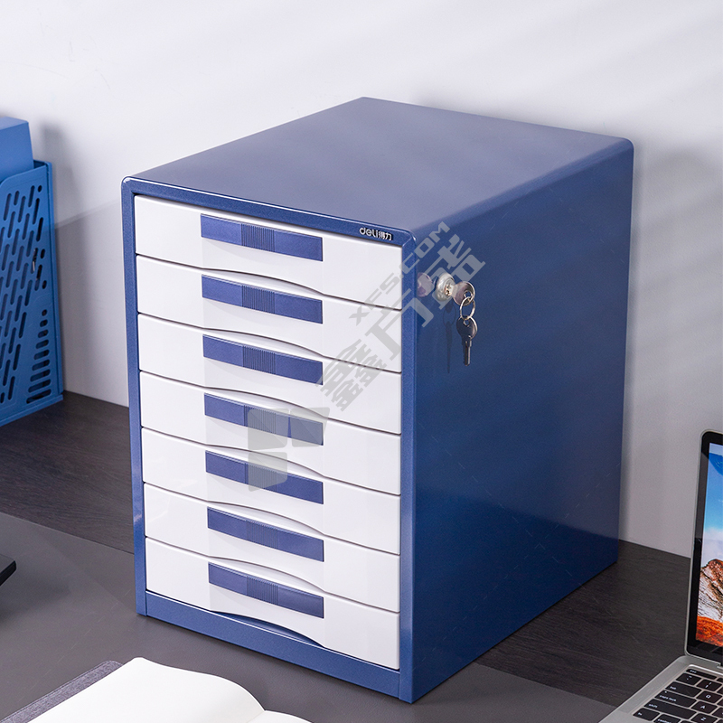得力 9702 五层金属外壳文件柜 410*350*320mm 闪银蓝