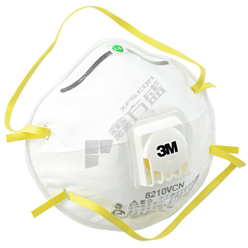 3M 8210V CN自吸过滤式防颗粒物呼吸器 白色 头戴式 N95