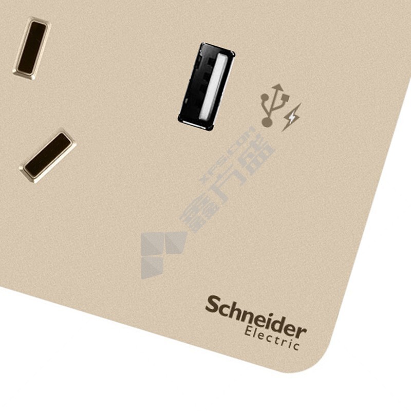 施耐德 绎尚系列 五孔插座带一位USB E8342610USB-WG-C1 10A