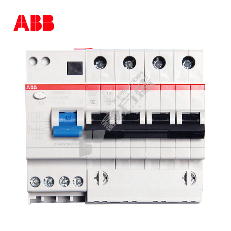 ABB 小型漏电断路器GSH204 A系列4P GSH204 A-D8/0.1 AP-R 电子式 8A 100mA 4P 6kA