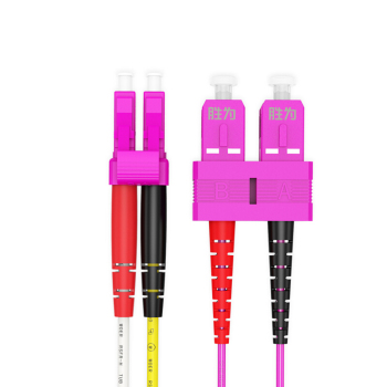 胜为shengwei LC-SC多模双芯OM4光纤跳线 紫色FLSO-2500 50米