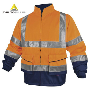 代尔塔 两件套荧光夹克 XL 橙色+藏青色 404012