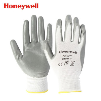 霍尼韦尔Honeywell 尼龙丁腈涂层精密操作手套 2232230CN 4级耐磨1级防割 9号