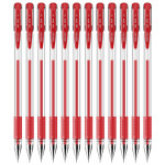 得力 6601 红色中性笔 6601 红色 0.5mm 透明