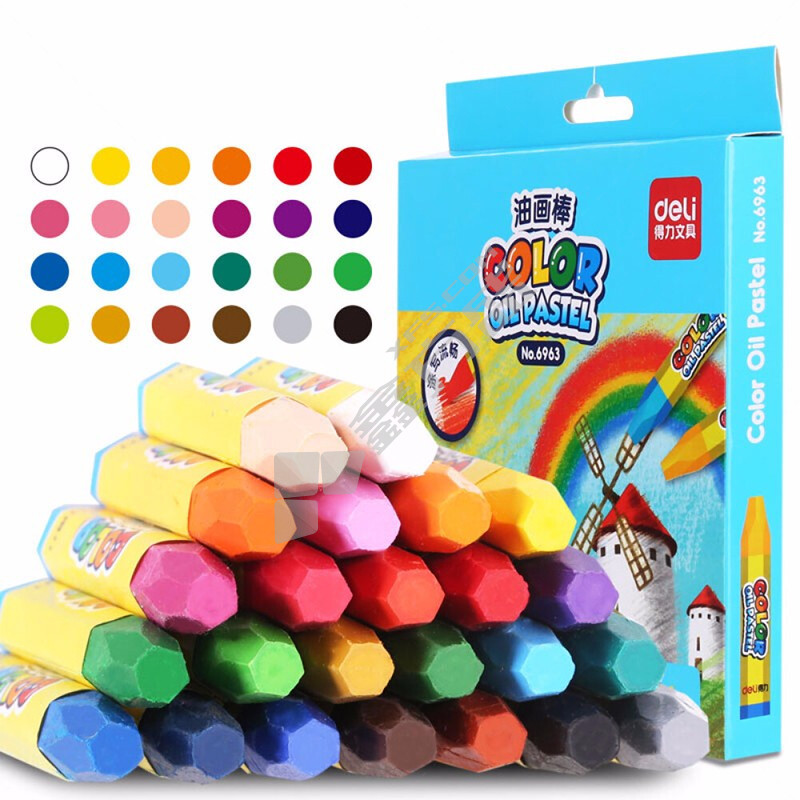 得力 6963 油画棒 6963 24色 18*170*170mm 彩色
