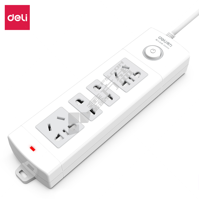 得力 2位两孔+2位五孔 插排 LX111(03) 10A 有线 3m