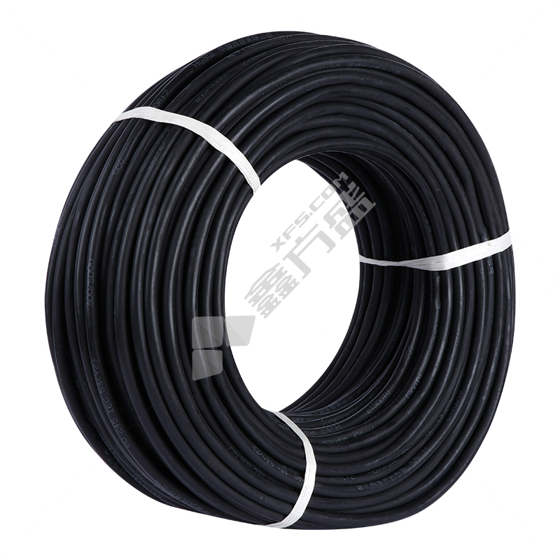 北达 TRVV 5芯 100米弹性体电线橡套电缆 5*4平方 黑色 0.6/1kV