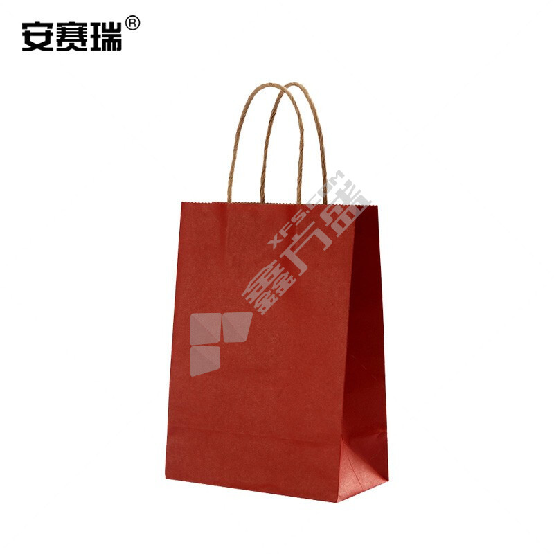 安赛瑞 手提牛皮纸袋 竖版 15*8*21cm 酒红色