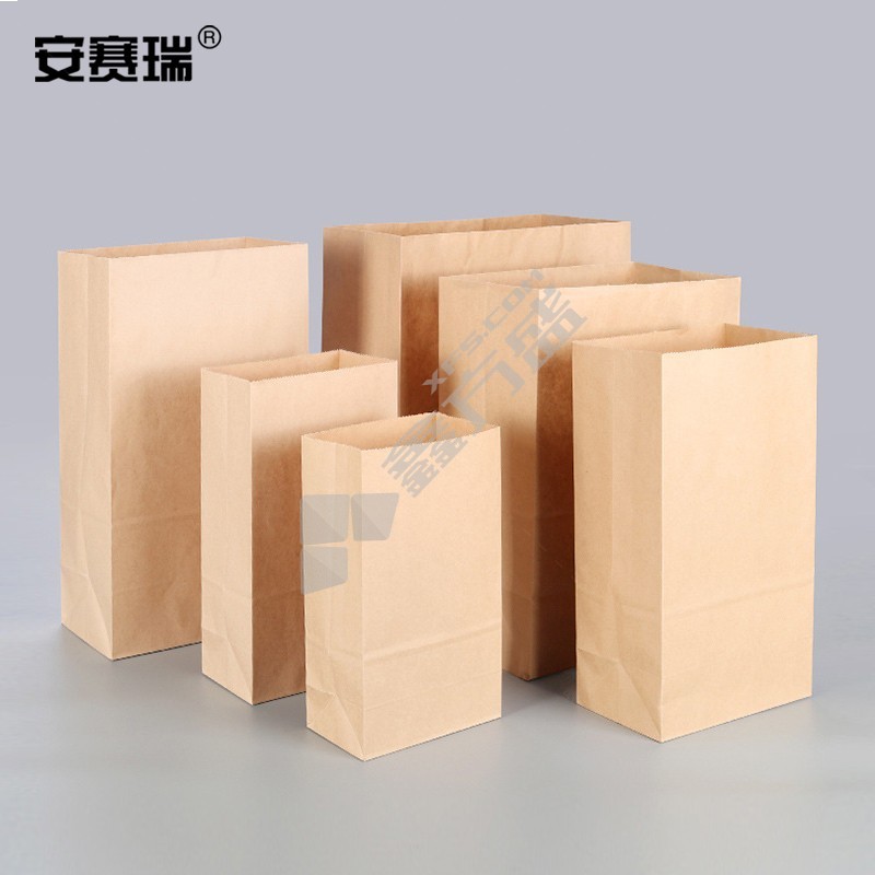安赛瑞 非防油加厚款牛皮纸袋 12*7*22cm 黄色