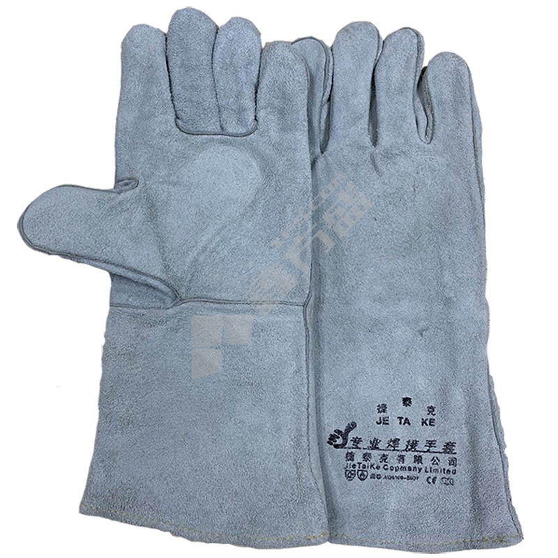 捷泰克 J10-2112 全皮电焊手套 40cm 灰色