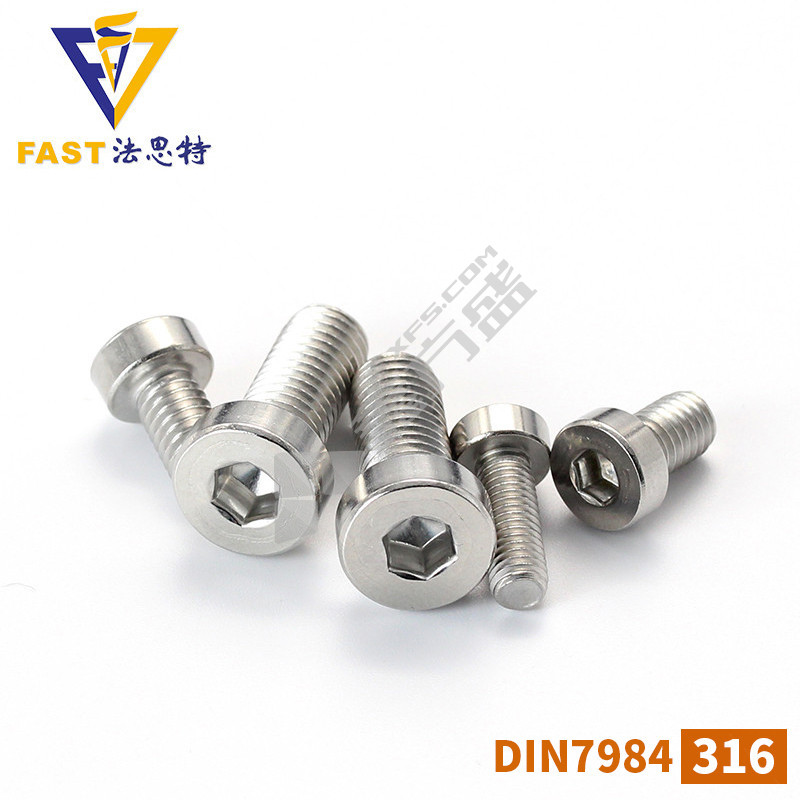 法思特 316内六角薄圆柱头机螺钉M3 洗白 DIN7984 M3 35mm