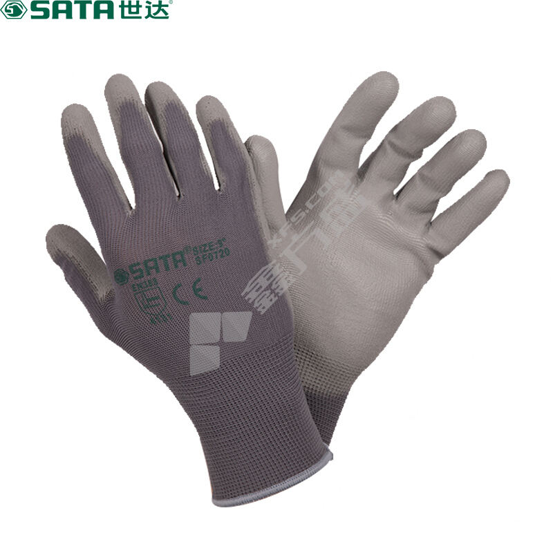 世达 灰色PU掌浸手套 SF0718 7码 灰色