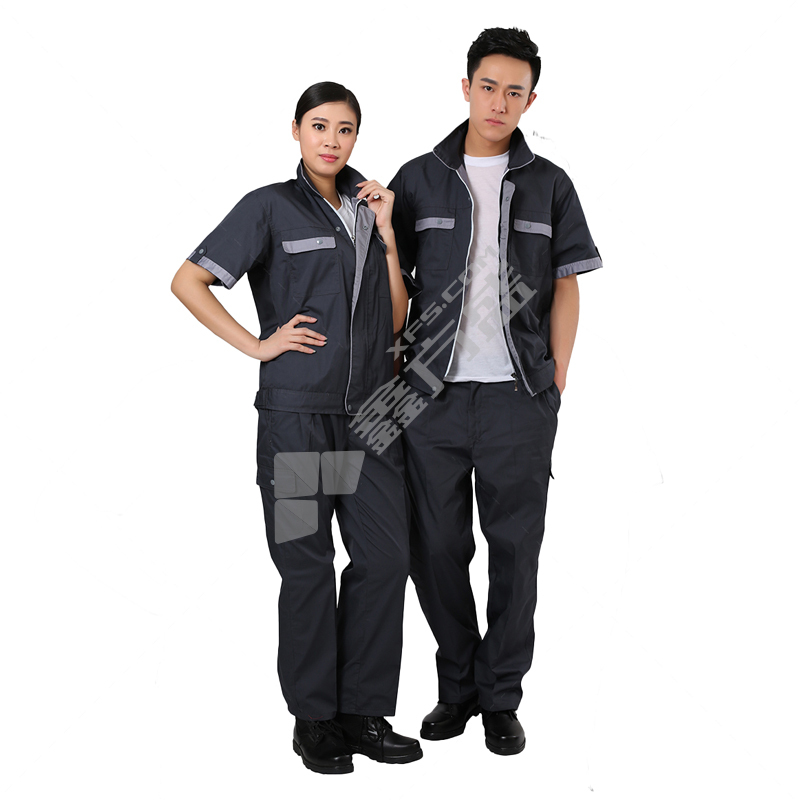 衣路千秋 GZ-110 夏季漂棉细斜纹工作服 L 深灰色