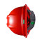 梅思安 带孔豪华型一指键ABS安全帽 10146686 V型 透气型 红色