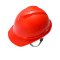 梅思安 PE带孔豪华型超爱戴安全帽 配涤纶灰针织下颚带 10195511 V型 透气型 红色