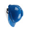 梅思安 PE带孔豪华型一指键安全帽 配涤纶针织D型下颌带 10146627 V型 透气型 蓝色