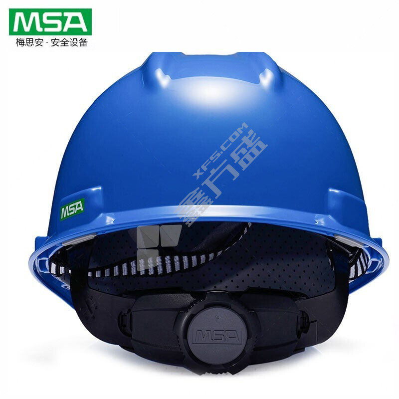 梅思安 PE标准型超爱戴安全帽 配C型下颌带 10195600 V型 蓝色