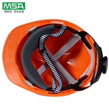 梅思安 PE标准型超爱戴安全帽 配C型下颌带 10195598 V型 橙色