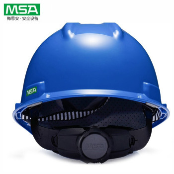 梅思安 PE标准型超爱戴安全帽 配国标D型下颌带 10195604 V型 蓝色