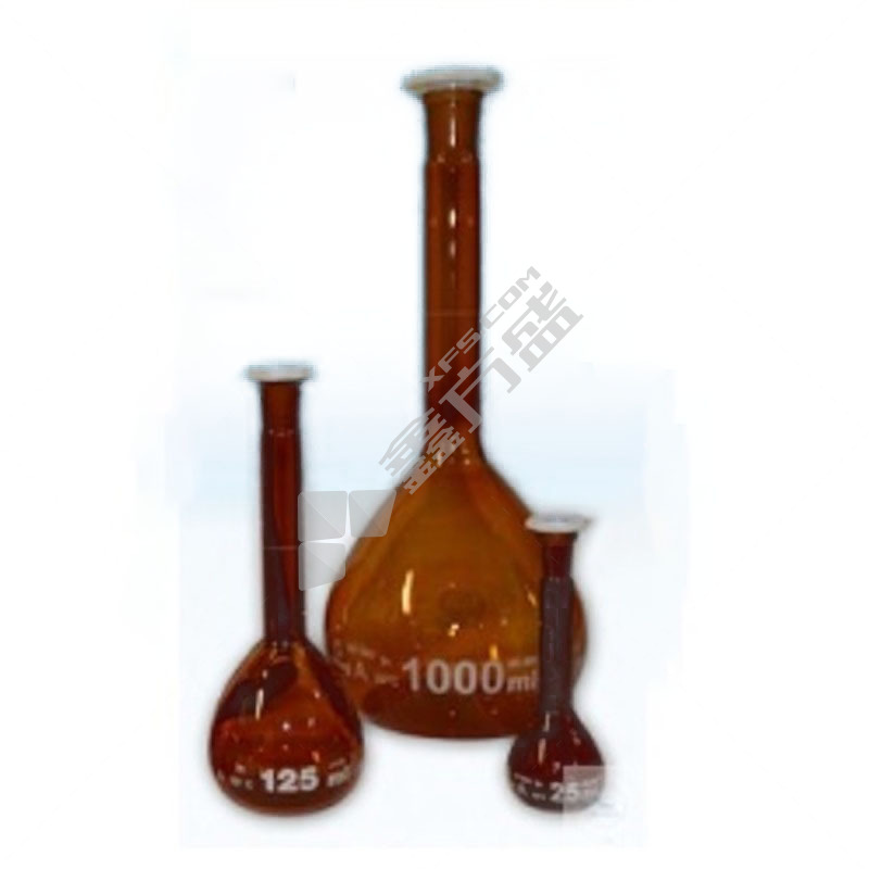 安谱ANPEL A级棕色玻璃容量瓶 白标 PE材质顶塞 5ml 白标 PE材质顶塞