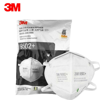3M 9502+ 头戴式自吸过滤式防颗粒物呼吸器环保装 白色 头戴式 50只/袋