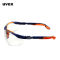 优维斯 防刮防雾安全眼镜9160265 9160265 镜框蓝色橙色镜片透明2C-1.2