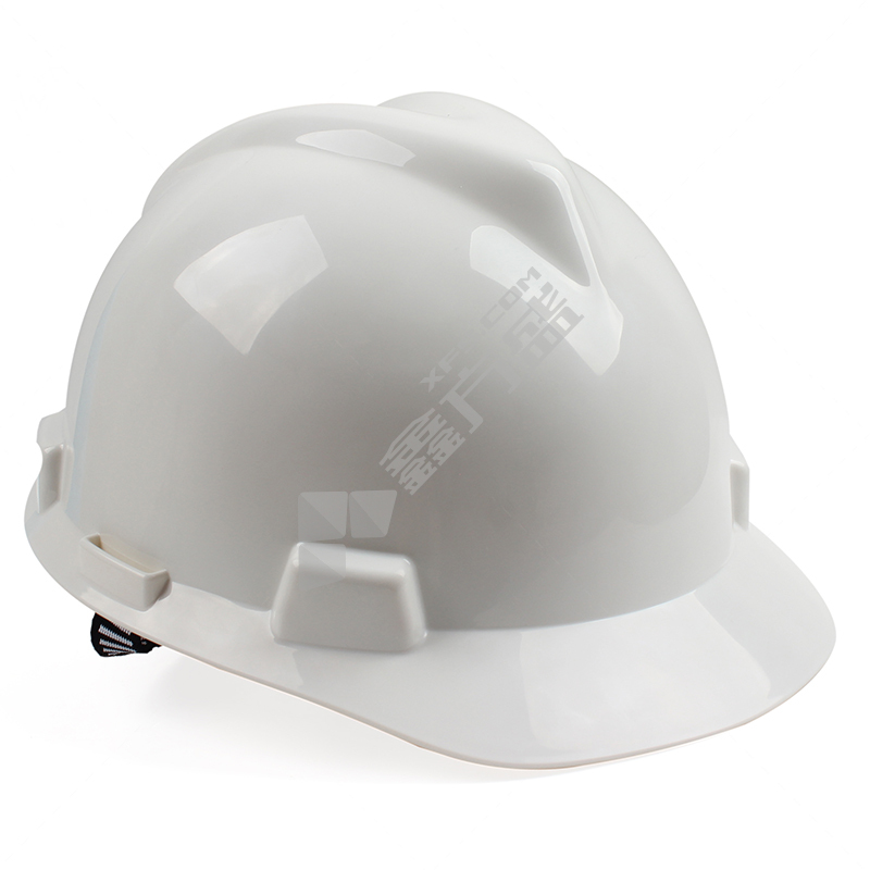 梅思安 PE带孔豪华型一指键安全帽 配涤纶帽衬D型下颚带 10146617 V型 透气型 白色
