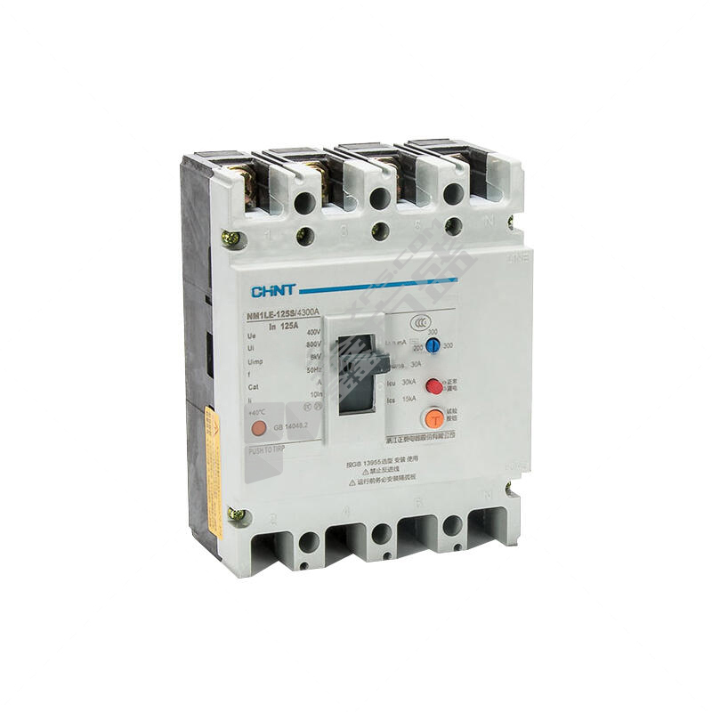 正泰 CHNT 塑壳漏电保护断路器 NM1LE-125S/4300A NM1LE-125S/4300A 63A 30.50.100mA