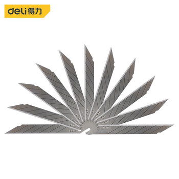 得力deli 9mm美工刀片30°角黑刃 DL-DP094 9mm*7刀头 本色
