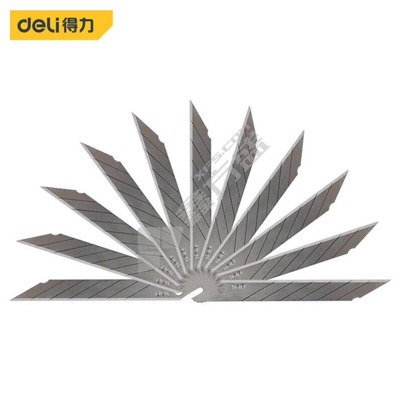 得力deli 9mm美工刀片30°角黑刃 DL-DP094 9mm*7刀头 本色