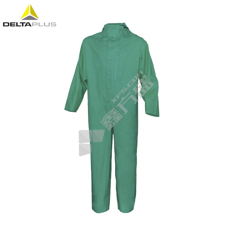 代尔塔 PVC涂层液密连体防化服 绿色 401015 401015 XL 绿