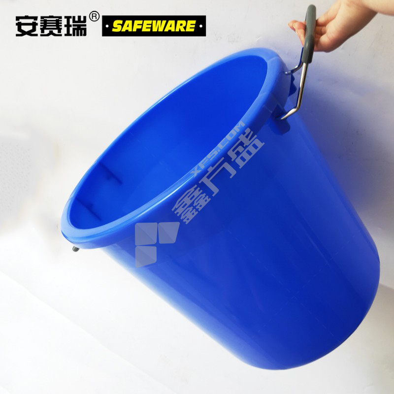 安赛瑞 大号塑料圆桶 24383 100L 蓝色 无盖
