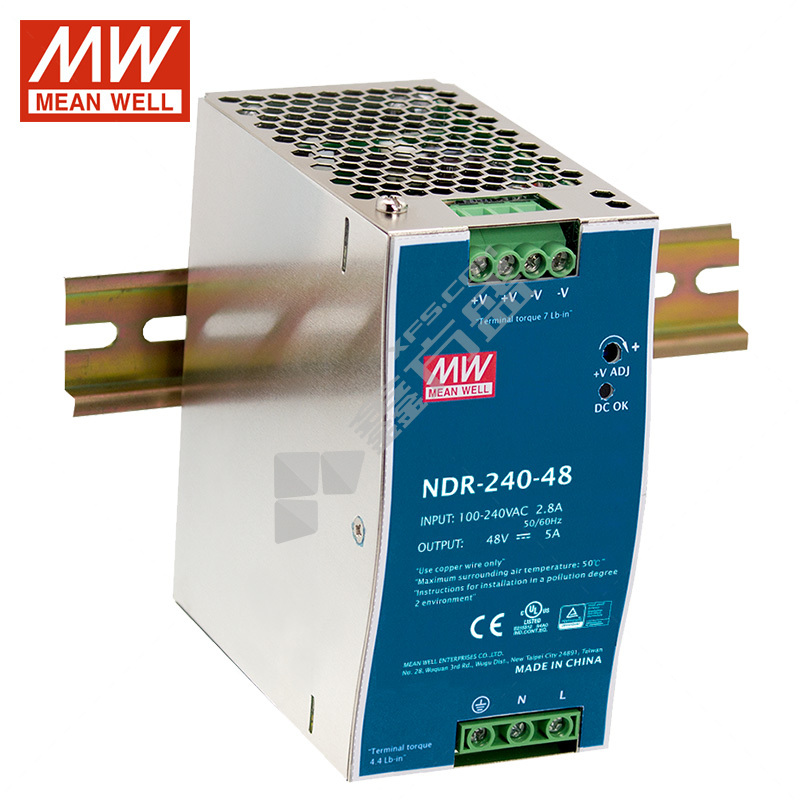 台湾明纬 NDR-240系列 开关电源 NDR-240-24 240W 24V