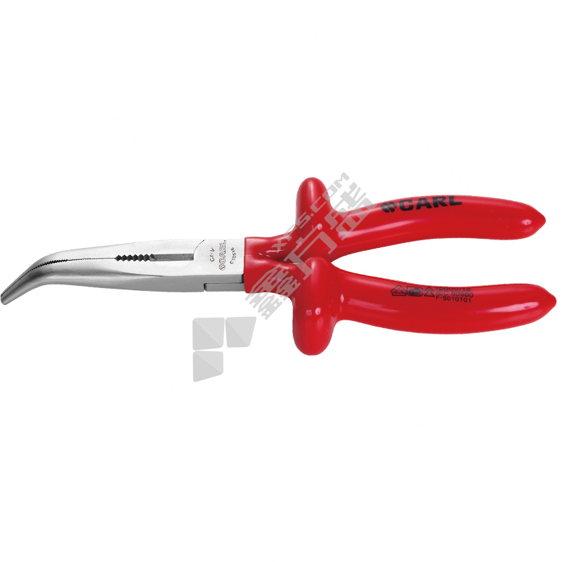 卡尔/KAER 航空级浸塑柄绝缘弯嘴钳 8" C10520