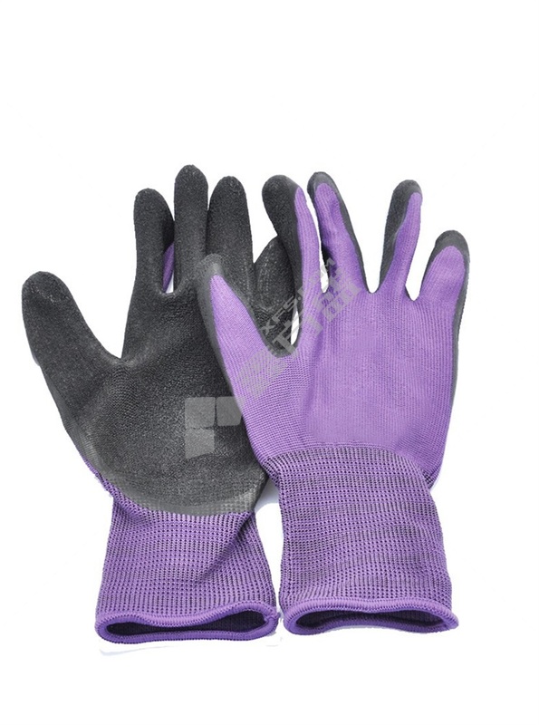 多给力 OP-280 紫色乳胶防滑作业手套 S 紫色 涤纶／乳胶 OP-280