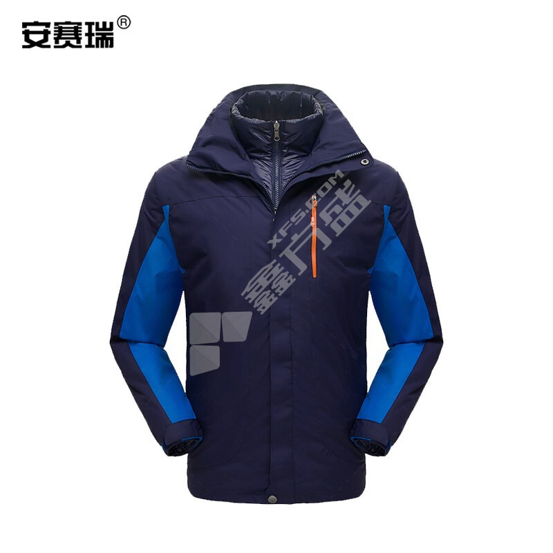 安赛瑞 不带帽 冲锋衣套装 XL 藏青色 300228