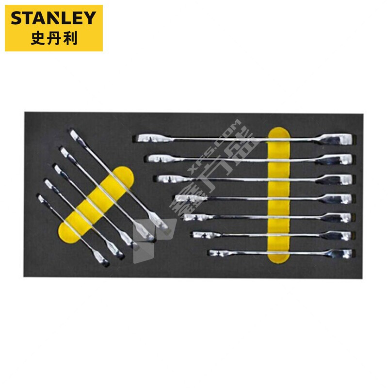 史丹利 Stanley 12件棘开两用快扳EVA工具托组套 8~19mm 12件套 90-036-23