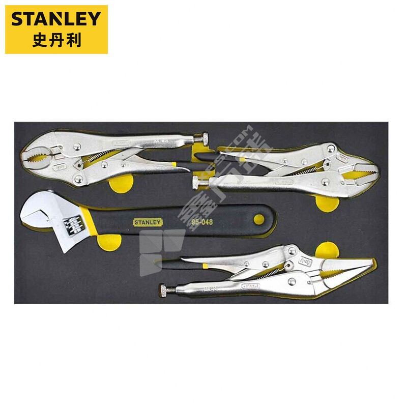 史丹利 Stanley 4件大力钳及活动扳手EVA工具托组套 4件 90-037-23