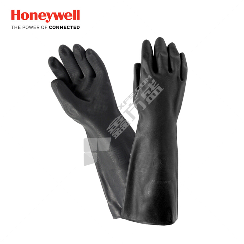 霍尼韦尔 2095025 加长版氯丁橡胶防化手套 9码 黑色 橡胶