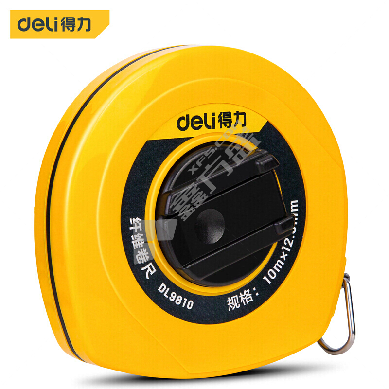 得力 塑壳纤维皮卷尺 10m*12.5mm DL9810