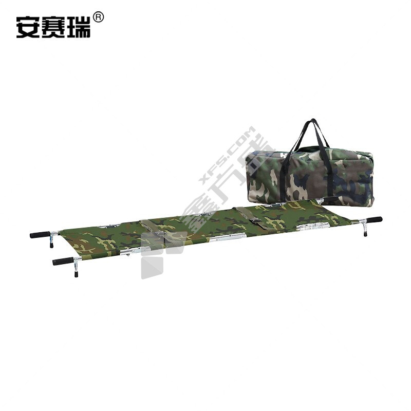 安赛瑞 300825 铝合金四折折叠担架 212x55x13cm 迷彩+包 300825