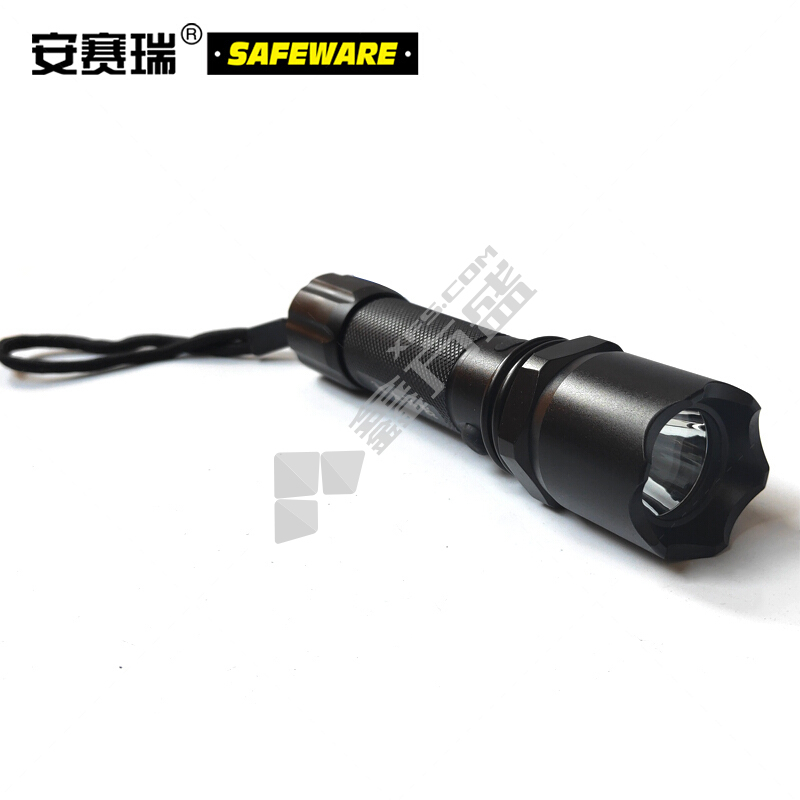 安赛瑞 10485 强光手电筒 总长178mm 黑色 10485