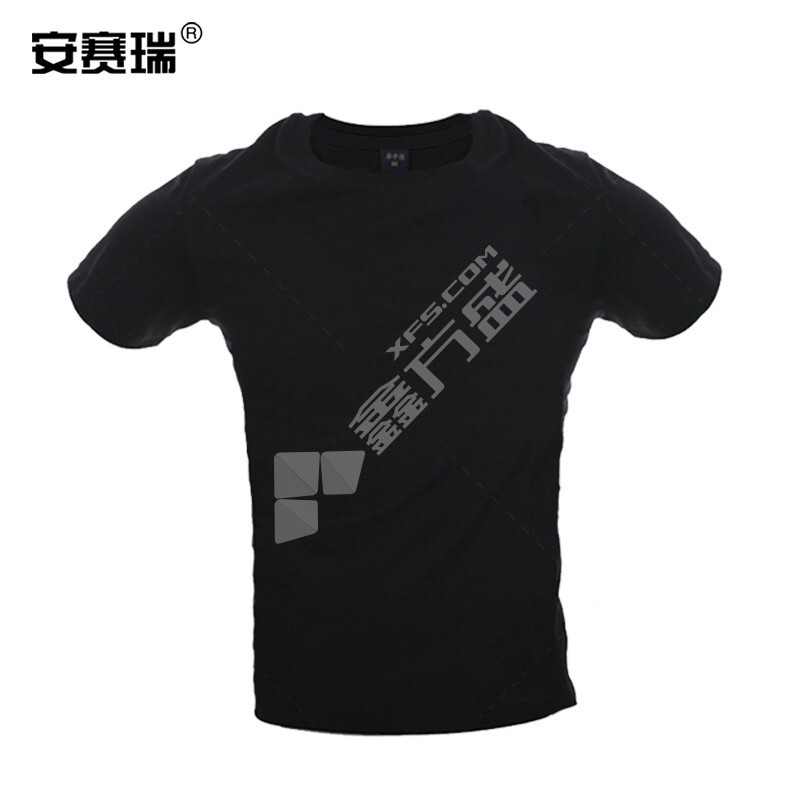 安赛瑞 黑色圆领短袖T恤 11260 3XL码 黑色