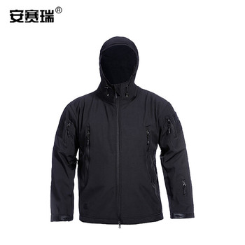 安赛瑞 黑色战术软壳冲锋衣 3XL码 黑色 300358