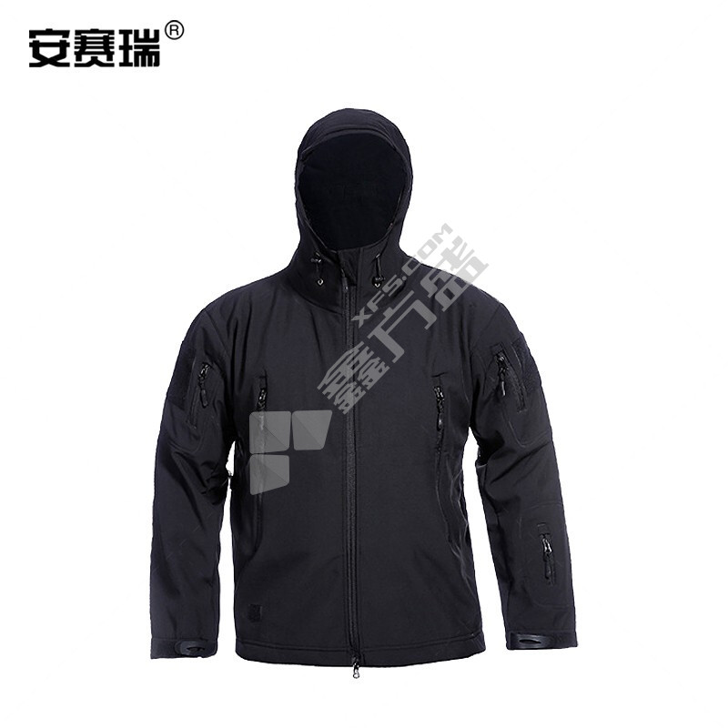 安赛瑞 黑色战术软壳冲锋衣 3XL码 黑色 300358