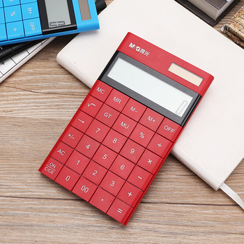 晨光 ADG98719 简薄平板桌面型计算器 12位 不支持语音功能 红色