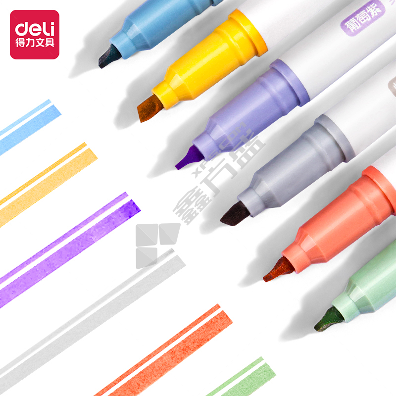 得力 S745 软头荧光笔 颜色随机 S745