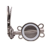 力 304板 钢体手柄对夹蝶阀 D71X-16C PN16 D71X-16C 304板-16C-DN80