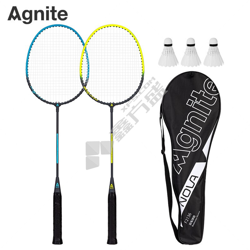 得力deli 安格耐特F2136铁合金分体羽毛球拍 F2136 蓝+绿 2支/副 带三球 蓝+绿